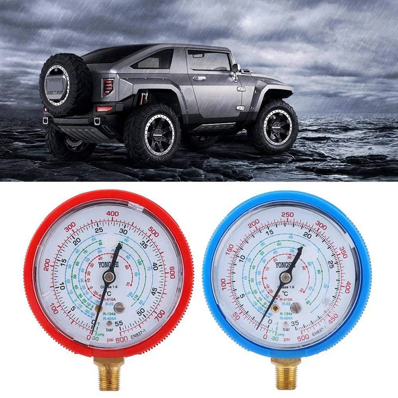 2Pcs Car Auto High Low Tester Gauge Car Air Conditioner Kit manometro refrigerante per refrigerante R410A R134A R22