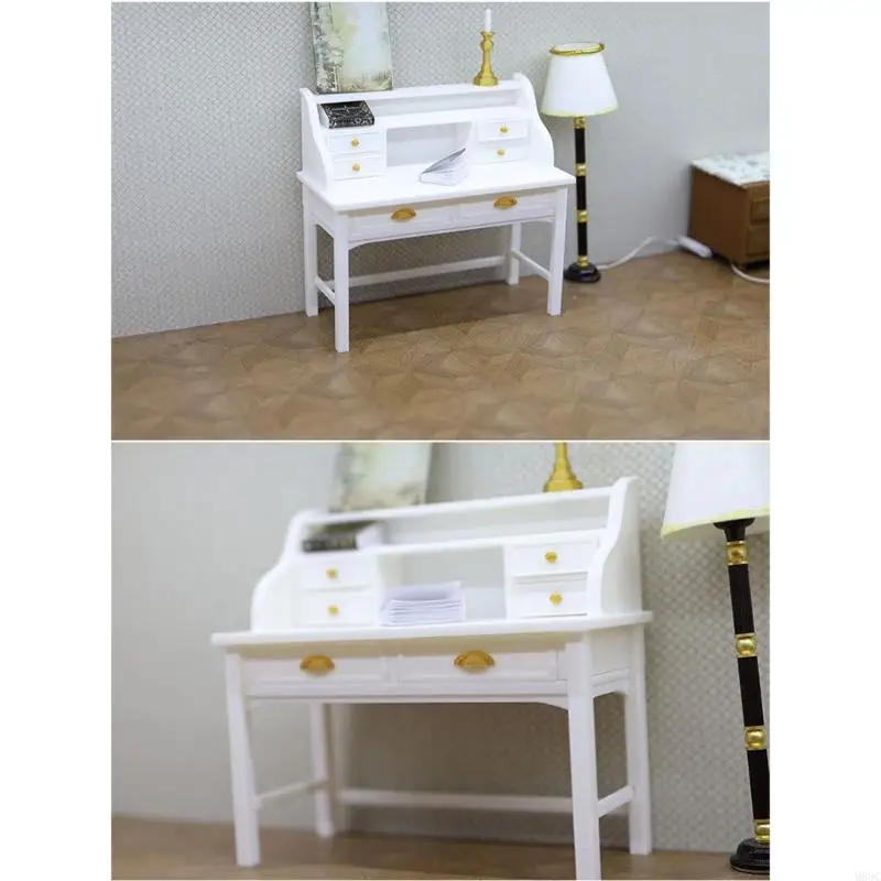 

M89C Mini Long Study Table Dollhouses Accessory Realistic Detail Crafting Hobby Supplies