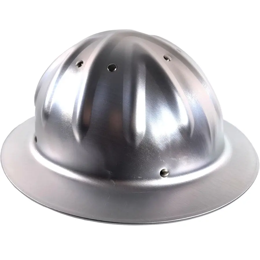 خوذة أمان مصنوعة من خليط معدني للبناء والتعدين، قبعة صلبة كاملة الحواف معتمدة من ANSI مع تعليق ممتص للصدمات وخفيف الوزن