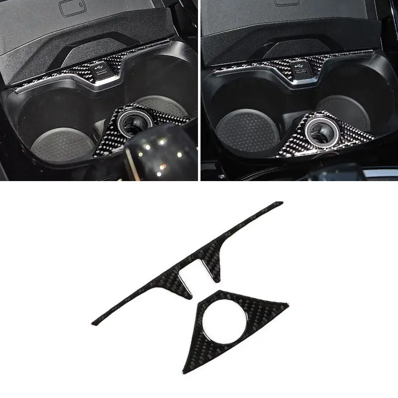 

Soft Carbon Fiber For BMW 2 Series F44 2020-2024 Car Center Control Water Cup Holder Cover Trim Stickers Decorative Accessories