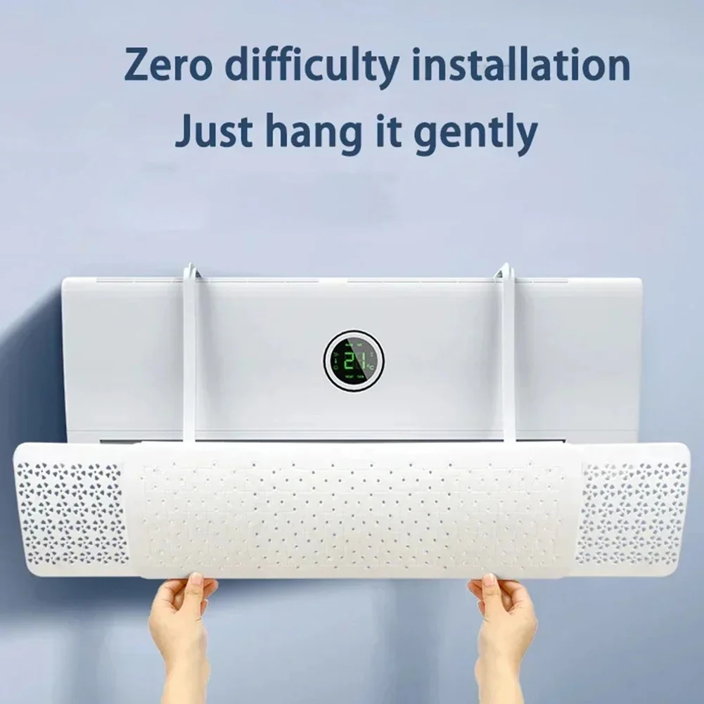 White ABS Conditioning Windshield Baffle For Wall Mounted AC Direct Wind Deflector 180 Degree Adjustable Home Garden