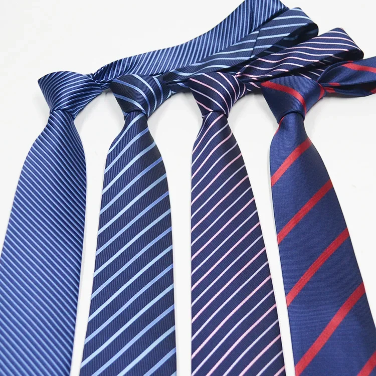 

Men's Business Tie Classic 8CM Stripe Plaid Polyester Jacquard Necktie Red Blue Black High Quality Daily Wear Cravat