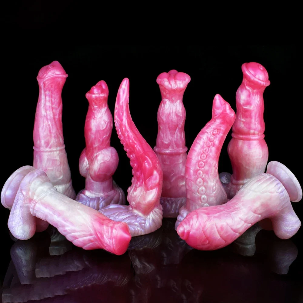 Dildo Anal for Woman Pink Colourful Big Bad Dragon Silicone Dog Dick Horse Octopus Tentacle Penis Famale Sex Toys Adult Present