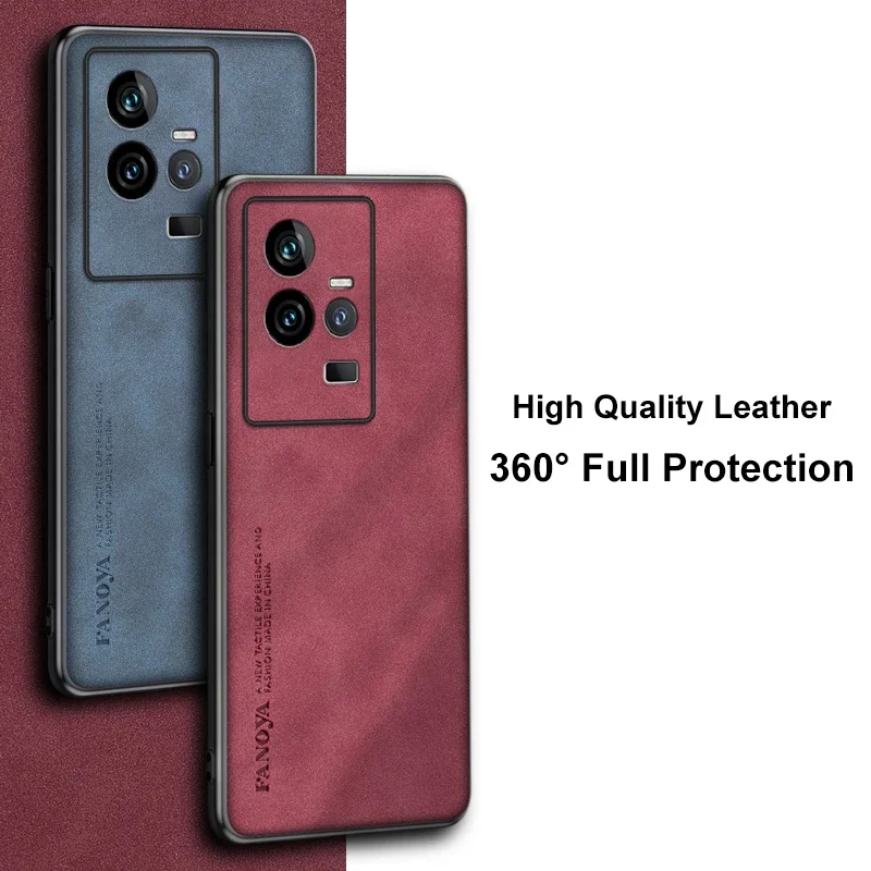 Luxury PU Leather Case For Vivo iQOO 11 10 Pro Cover Matte Silicone Full Protection Phone Case For Vivo iQOO 7 8 9 Pro 5G Coque