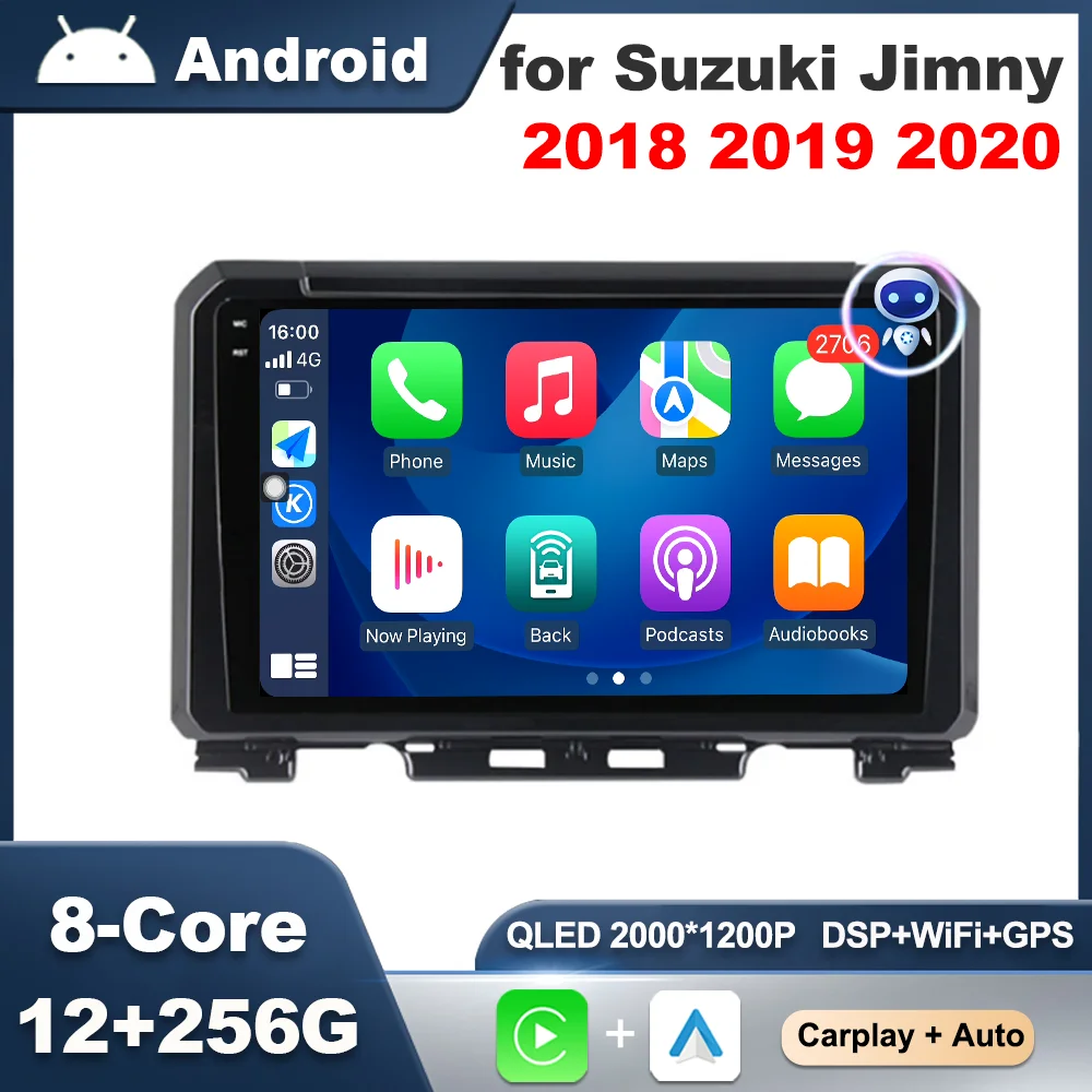

Android OS Car Radio Multimedia Player 9 inch for Suzuki Jimny 2018 2019 2020 GPS Navigation Android Auto 2.5 D IPS Touch Screen