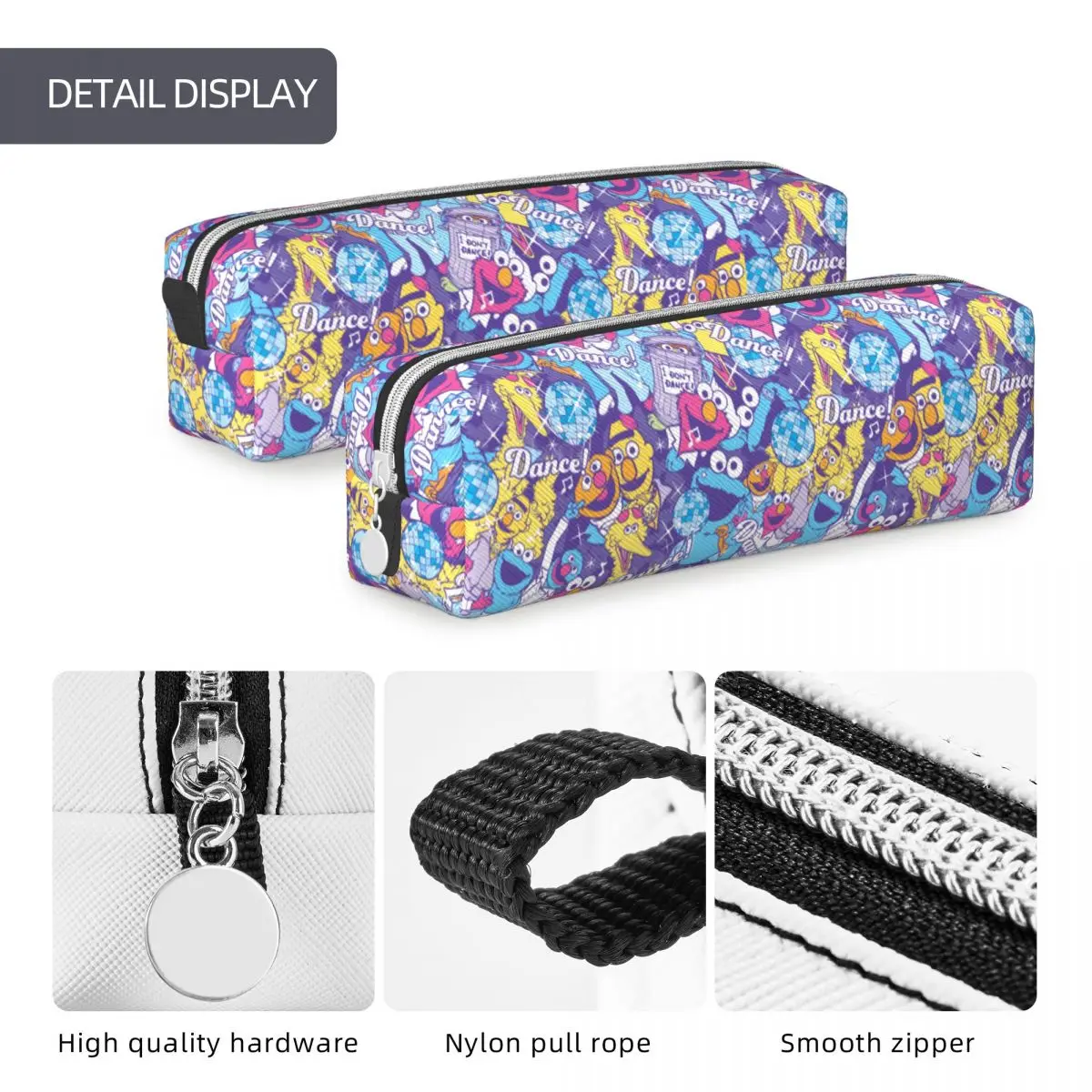 Keks Monster groovy Tanz Bleistift Fall niedlichen Stift Tasche Student große Kapazität Schul bedarf Reiß verschluss Pencil cases