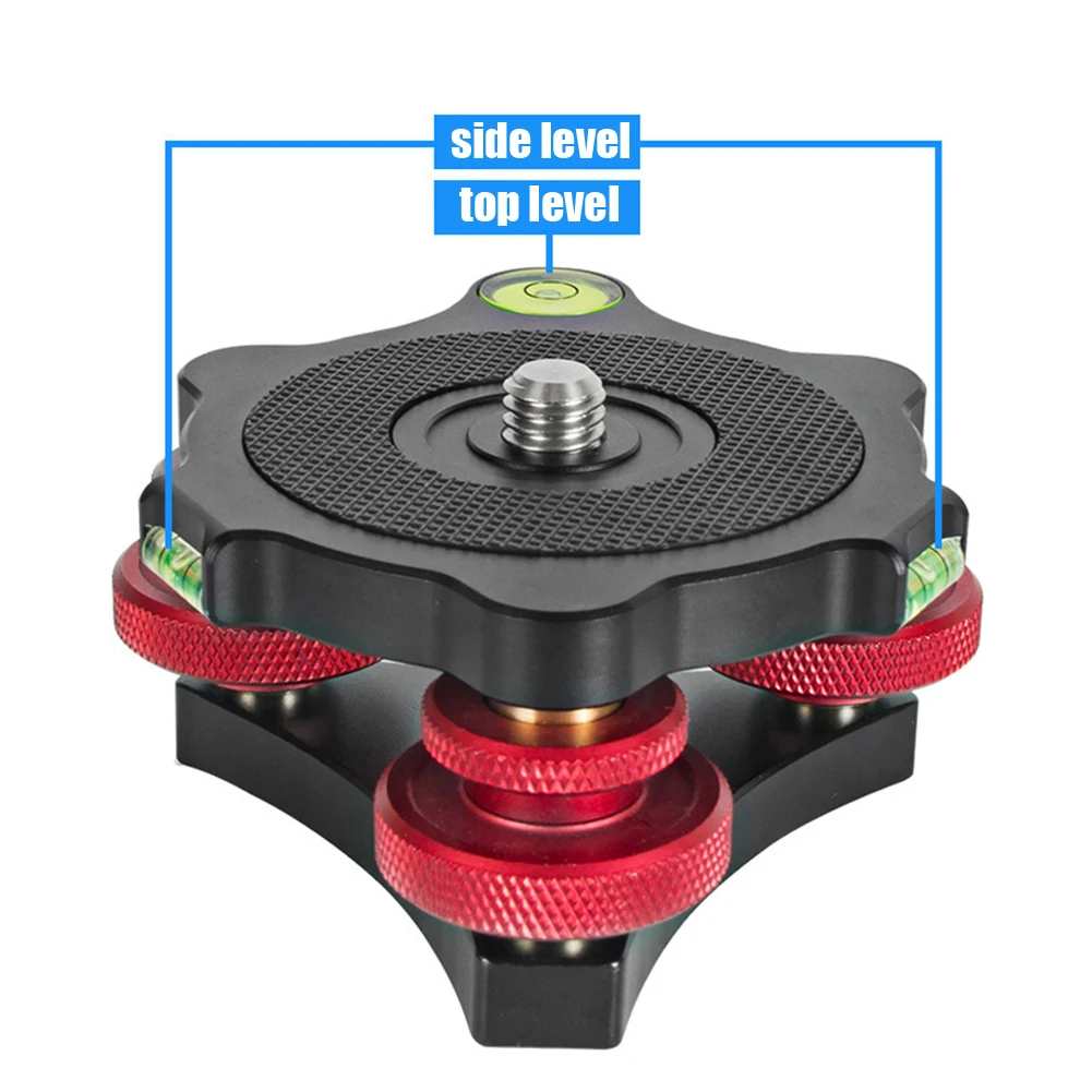 Universal Tripod Quick Leveling Base Aluminum Alloy Level Adjustment Base Panning Level Plate For Most Cameras