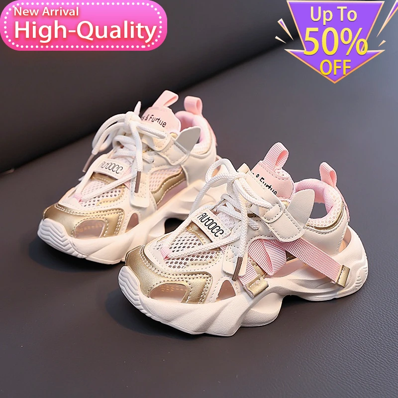 Spring Hot Selling Mesh Breathable Childrens Sports Shoes Lightweight Shock-absorbing Sports Shoes Campus Soft Casual Shoes view 3
