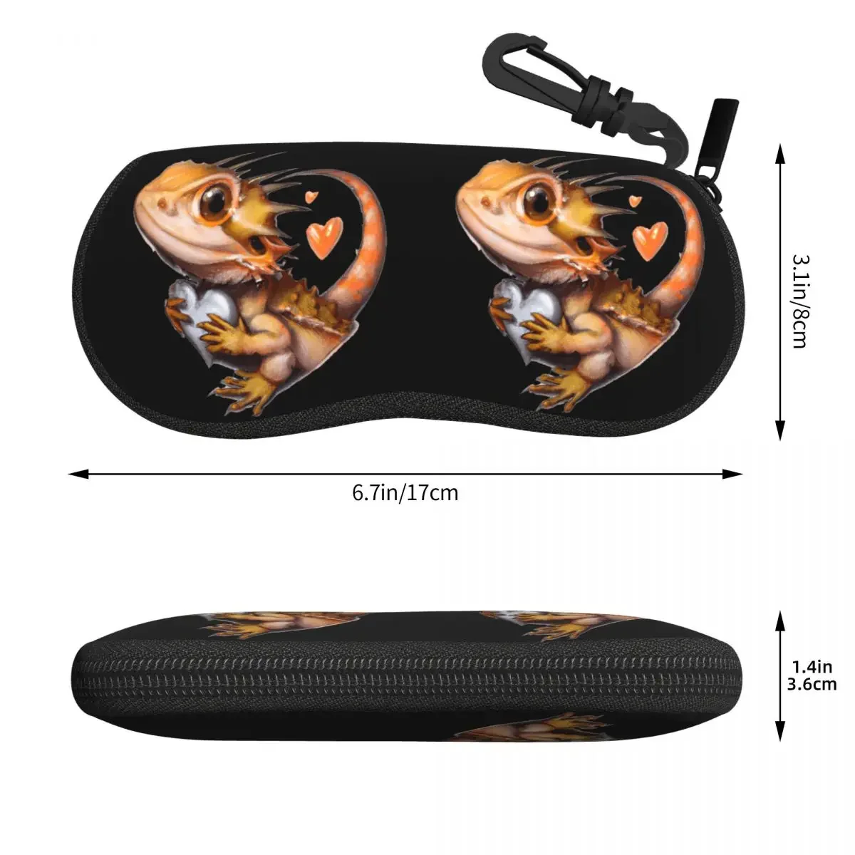 Baby Bearded Dragon Loves Me Shell Glasses Case Protective Sunglasses Box Women Men Soft Eyeglass Bag Pouch