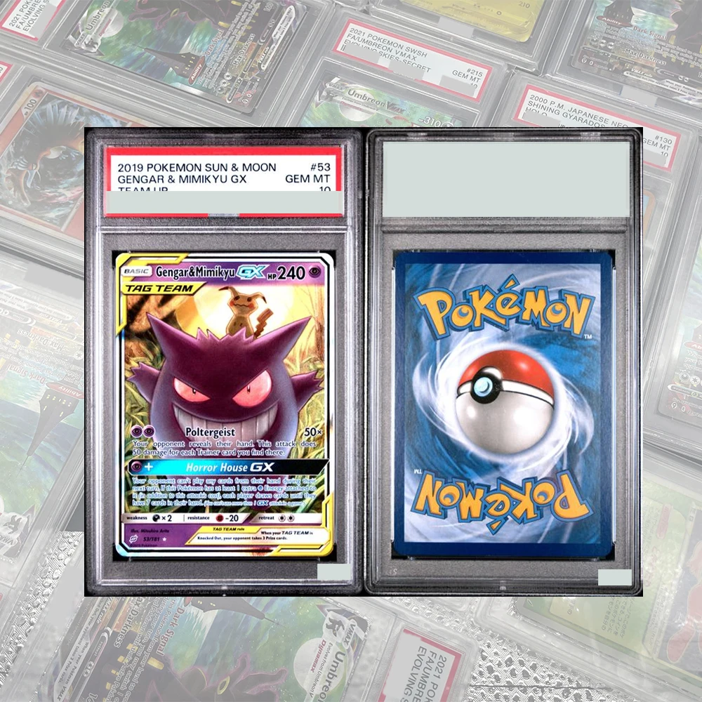 Diy proxy ptcg cartão de coleção classificado mewtwo & marw gx tag equipe sm191 estrela negra promo gem mt 10 cartão etiquetas holográficas presente