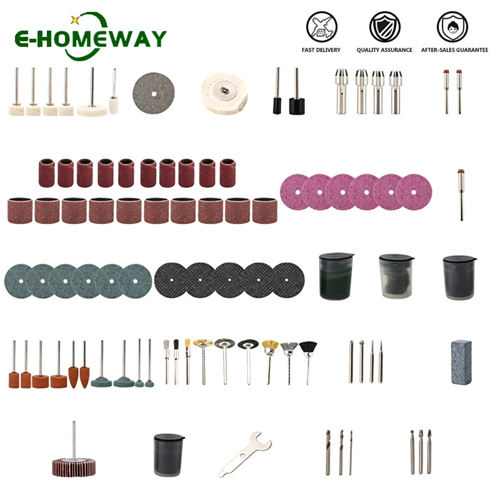 208PCS Abrasive Rotary Tool Accessories Set Electric Mini Drill Bit Kit Sanding Polishing Cutting Engraving Heads for Dremel DIY
