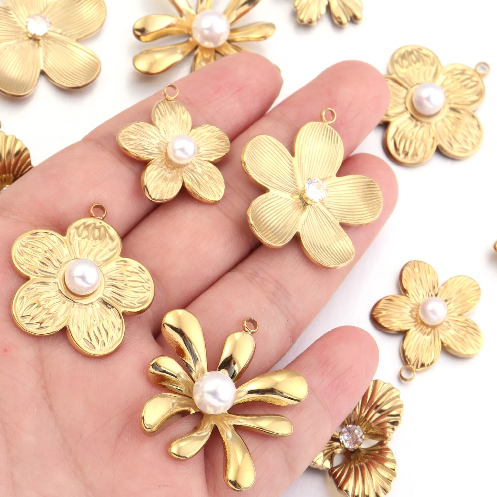 

2Pcs Stainless Steel Gold Charms For Jewelry Making DIY Women Necklace Earrings Jewelry Pendants Accessories Craft Charms Bulk
