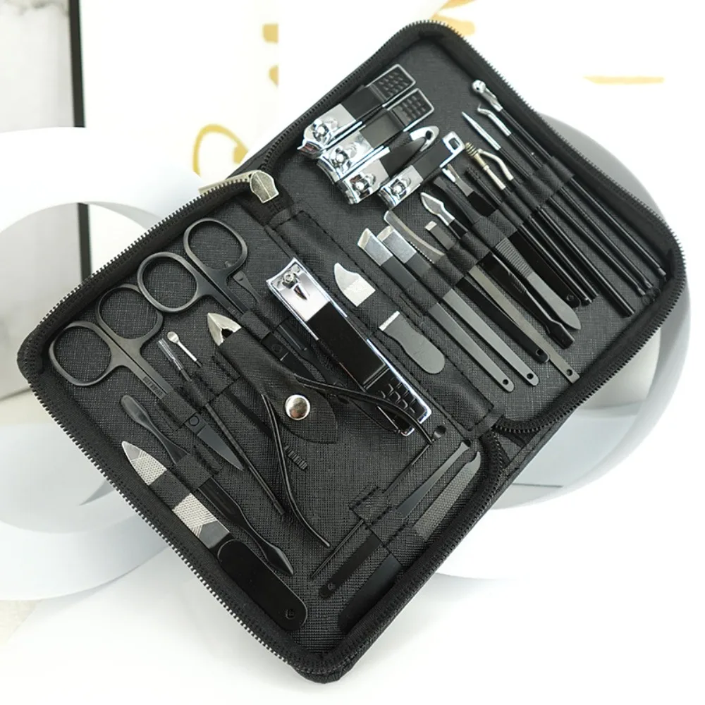 32pcs Nail Cutter Stainless Steel Manicure Set with Storage Case Durable Pedicure Kit Professional Nail Clippers Kit Home