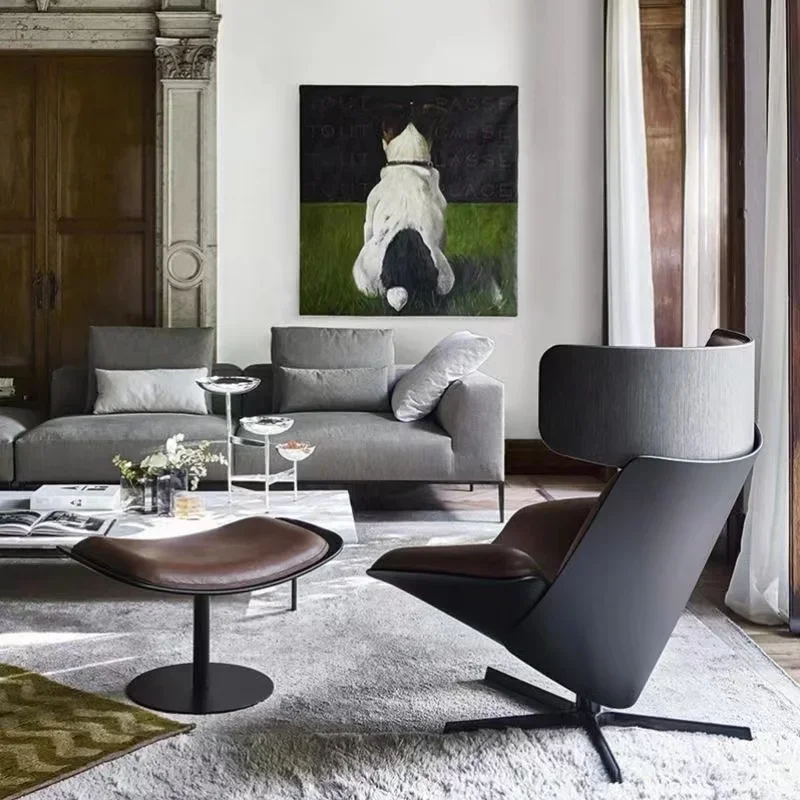 كرسي zongzi مصنوع من الألياف الزجاجية بتصميم إسكندنافي كرسي أريكة فردي دوار لغرفة المعيشة مكتب مبيعات كرسي صالة ترفيهي عالي الظهر #5