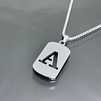 Fashion Punk Initial Tag Letter Stainless Steel Pendant Necklaces For Men Women Wholesale Jewelry lot