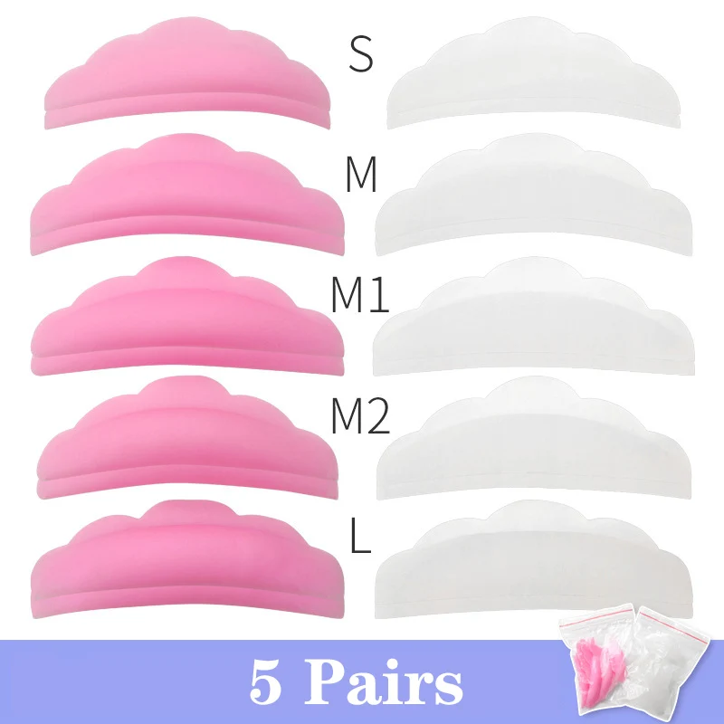 5Pairs Silicone Eyelash Perming Pad Lash Extension Supplies Make up Accessories Eyelash Extension Lash Silicone Lifting Perm Pad