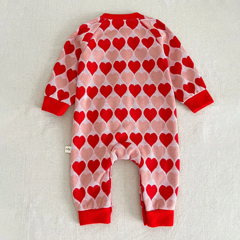 Autumn Baby Jumpsuit Cute Print Knitting Romper for Boys Girls Vintage Sweater One-Pieces Onesie Newborn Clothes Infant Outfit