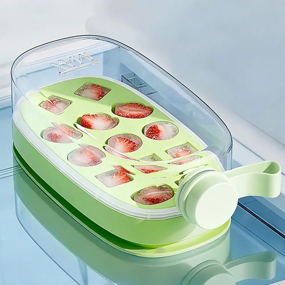 Botella de agua de silicona duradera de gran capacidad con forma de cubitera y popote, bandeja de cubitos de hielo tipo push para jugos y bebidas