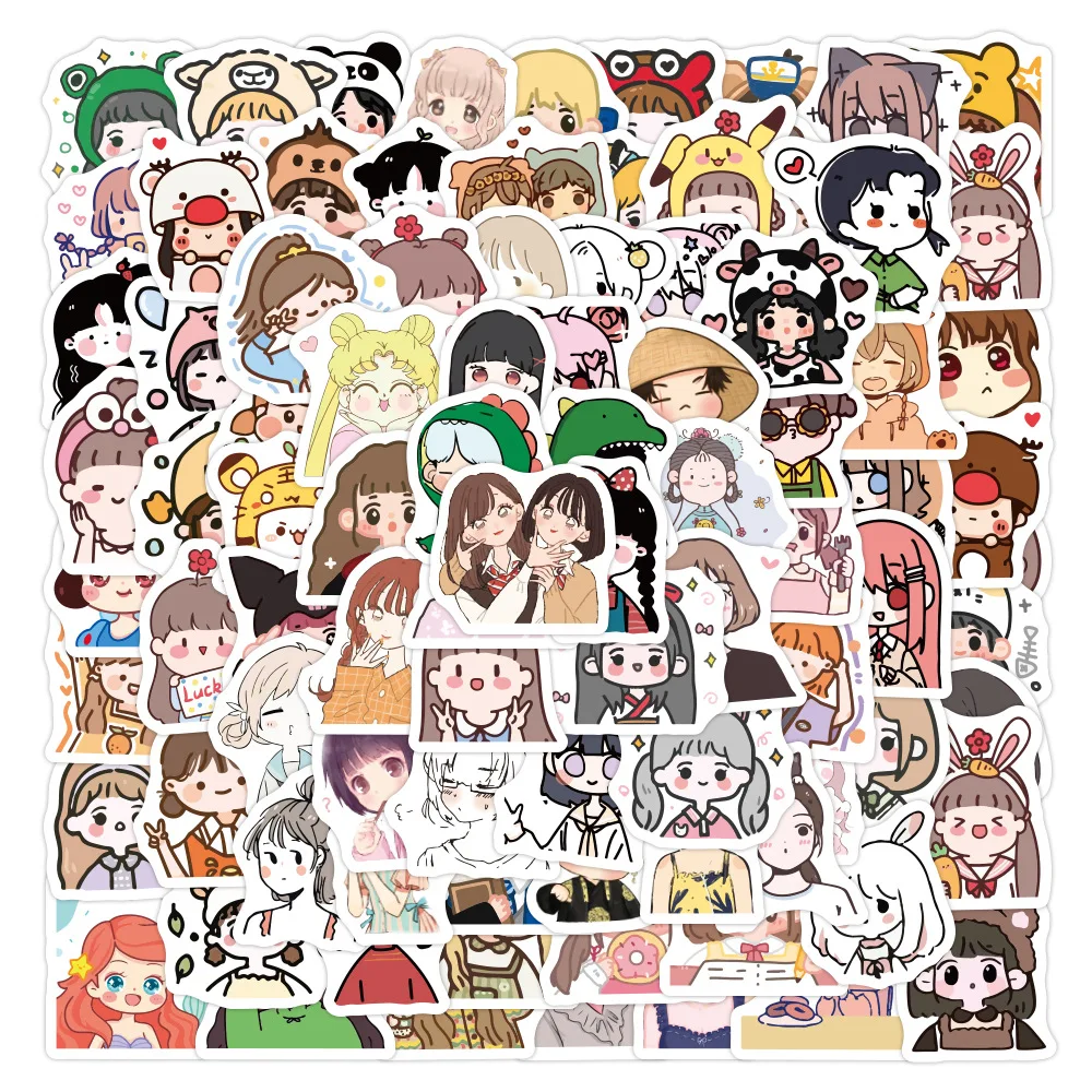 100 Pcs Korea Schattige Beer Cartoon Sticker Ins Meisje Briefpapier Plakboek Koffer Sticker