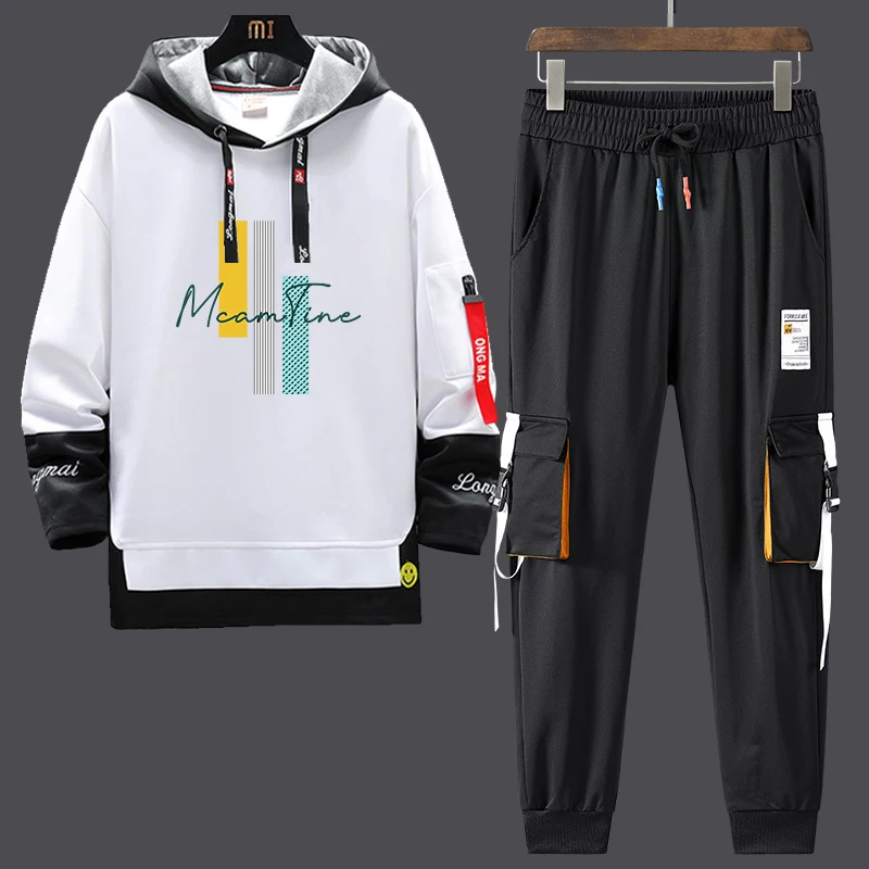

Japanese Sle Hoodie Set Men's Autumn Winter Loose Casual Trendy Brand Hooded Sweatirt Set Youth Long Pants Seven Sve