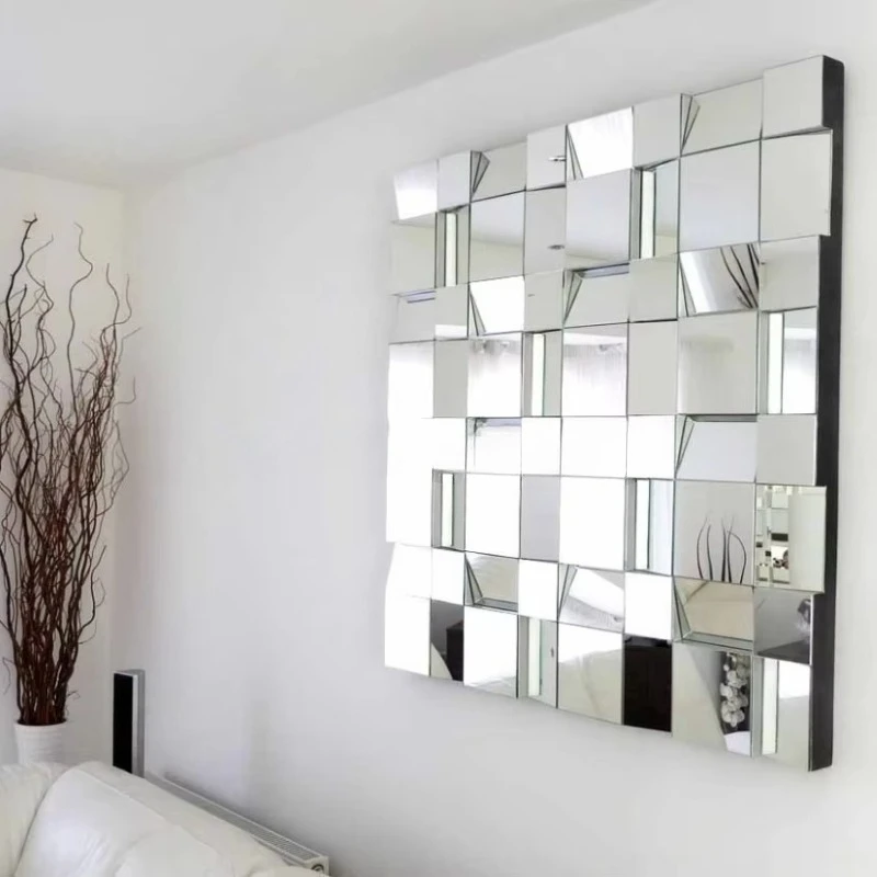 

Ex-factory price Modern round silver glass mirror wall mirror decoration charming intelligent inspiration art design