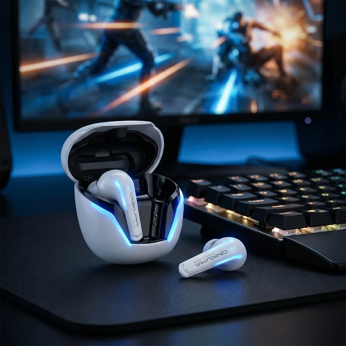 ONIKUMA T27 Wireless Gaming Earbuds | ENC Mic, Bluetooth Headphones for PS5/PS4, Steam Deck, Switch, Phone, Pad & Laptop