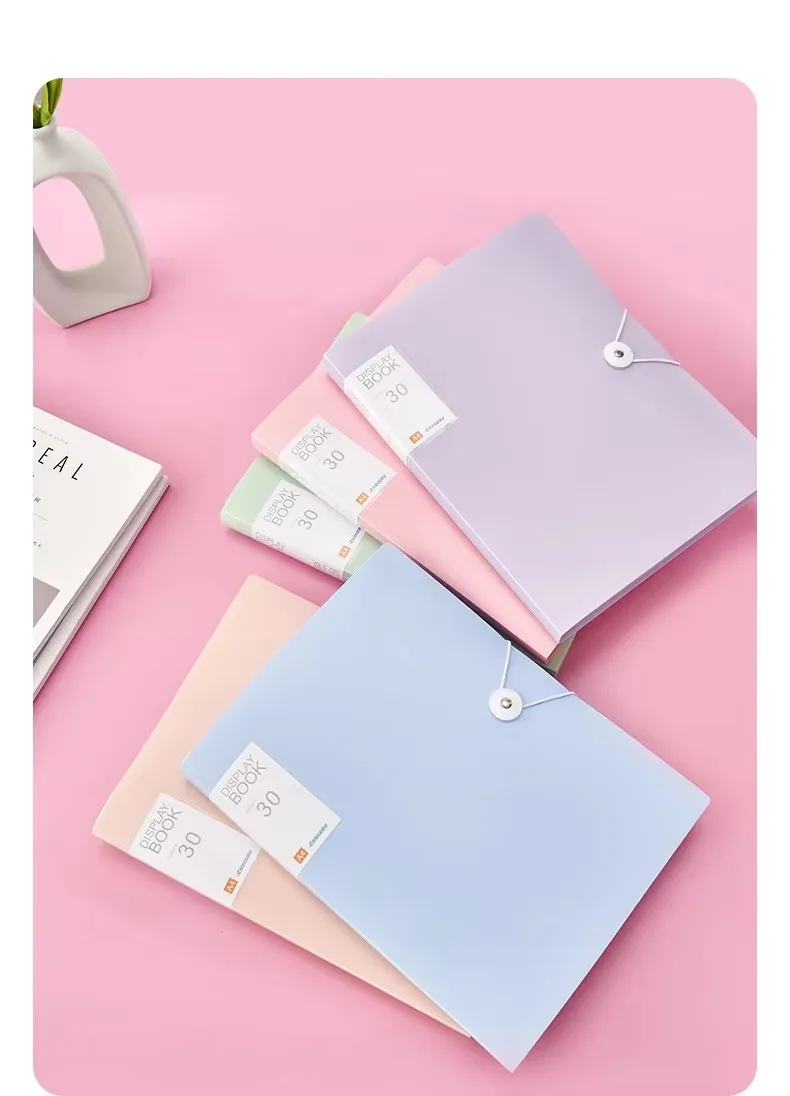 Raccoglitore con buste in plastica, libro di presentazione con 30/60/80/100 tasche per 8,5×11 pollici, cartella portfolio con foglio trasparente