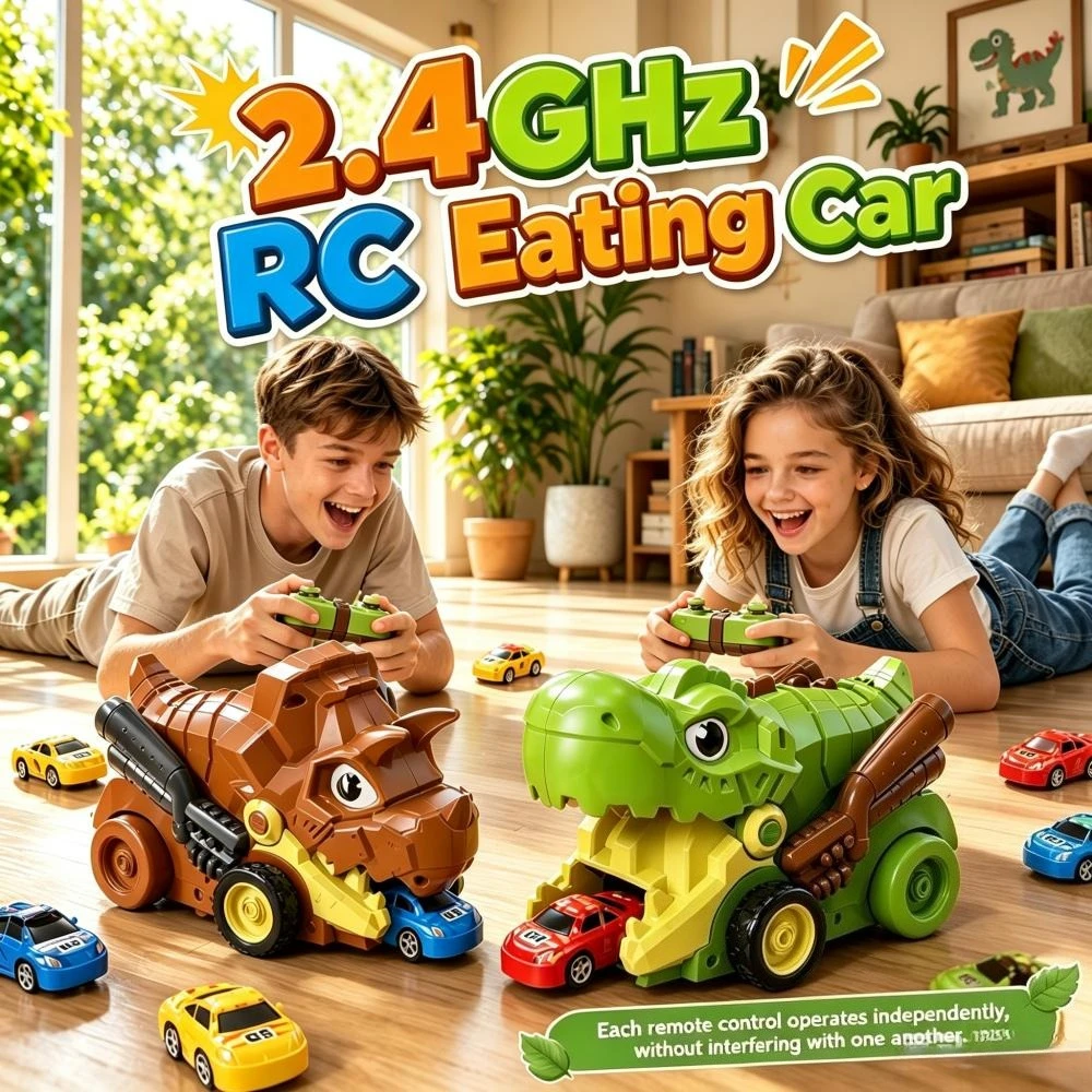 Remote Controlled Greedy Snake Toy Electric Dinosaur Eating Vehicle Two Player Interactive Battle Electric Toy Car