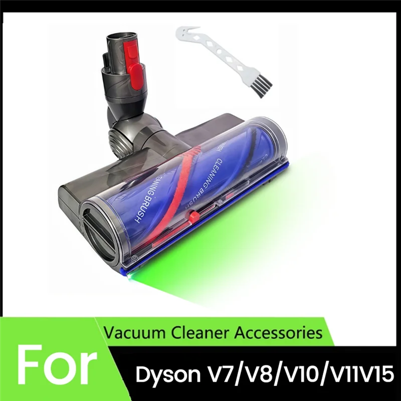 

Upgrade Anti-Tangle Cleaner Head For Dyson V7 V8 V10 V11 V15 Vacuum Attachments With Green LED Dust Light For Carpets