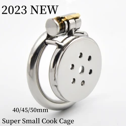 Ultra Small Cock Cage Male Sex Toys Lust Control Anti Cheating Chastity Lock Stainless Steel Male Chastity Device Penis Ring 18+