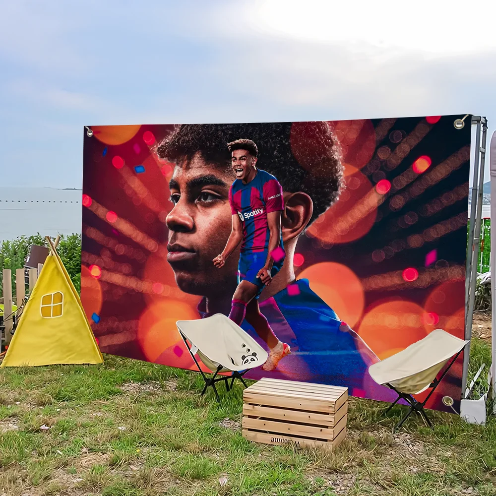 العلم ل Y-YamalS-ES الفن الخيال العلمي غرفة ديكور المنزل L-LamineS-ES كرة القدم الجدار الشنق ديكور المنزل راية #2