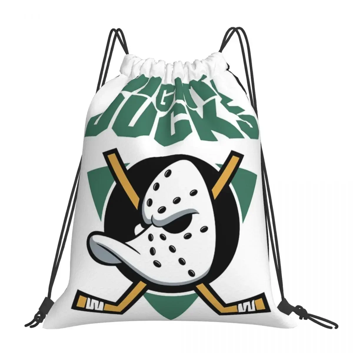 

D2 The Mighty Ducks (Low Key Team USA) Backpacks Drawstring Bags Drawstring Bundle Pocket Sports Bag BookBag For Travel Students