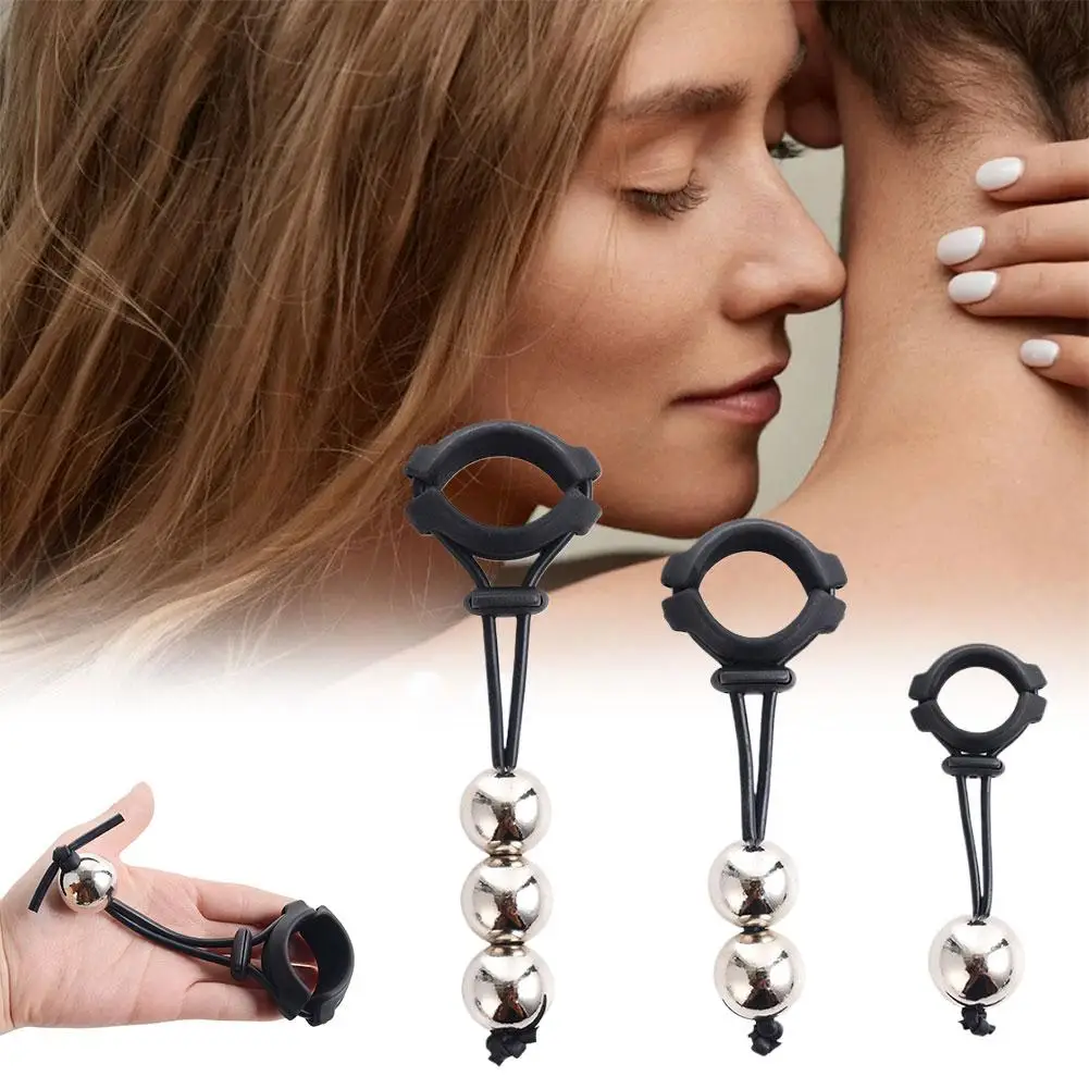 Cincin Penis Penahan Beban untuk Pria Senam Penis Latihan Daya Tahan Perangkat Masturbasi Kelenjar Produk Seksual Mainan Seks