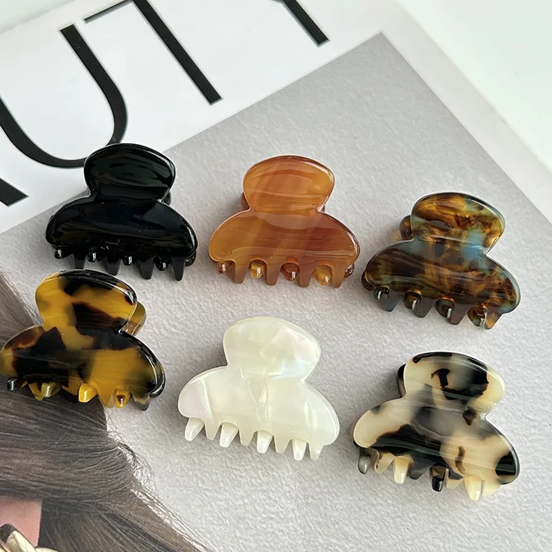 

New Sweet Small Mini Hair Claws Acetate Hair Clips for Women Girl Barrettes Crab Clamp Ponytail Hairpin Fashion Accessories