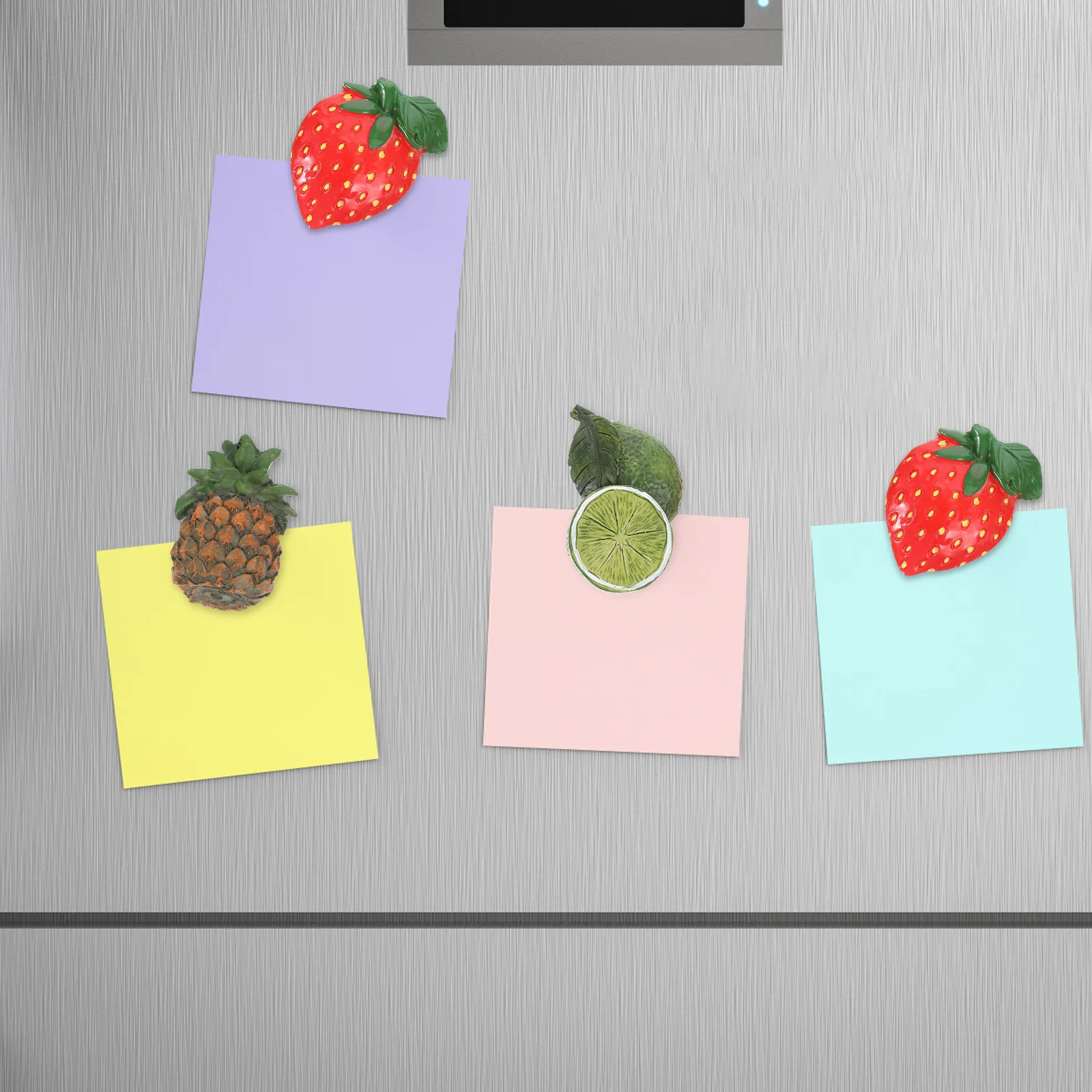

3Pcs Magnetic Refrigerator Fruit Magnets Pineapple Orange Strawberry Kitchen Fridge Decor Home Office Educational Use