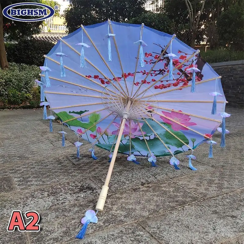 Silk Cloth Women Umbrella Cherry Blossoms Ancient Dance Umbrella Decorative Umbrella Chinese Style Oil Paper Umbrella