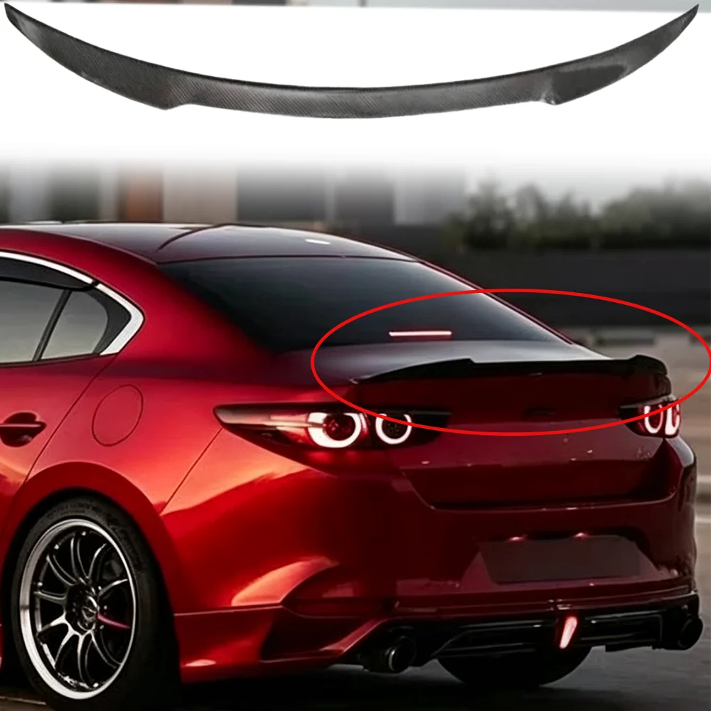 

Suitable for Mazda 3 Axela 2020-2024 AE model unpainted genuine carbon brazed rear trunk modification accessories spoiler