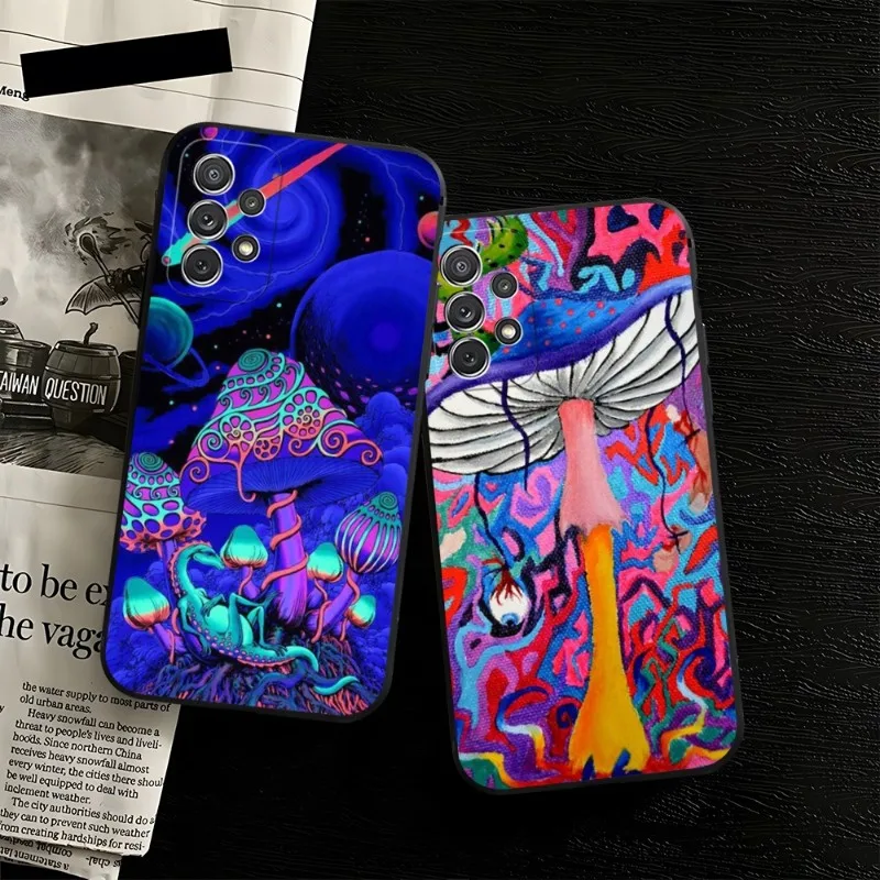 Trippy Psychedelic Mushrooms Phone Case For Samsung A34 A52 A53 A51 A14 A50 A33 A13 A22 A31 A54 A03S A21 A81 A24 Back Cover