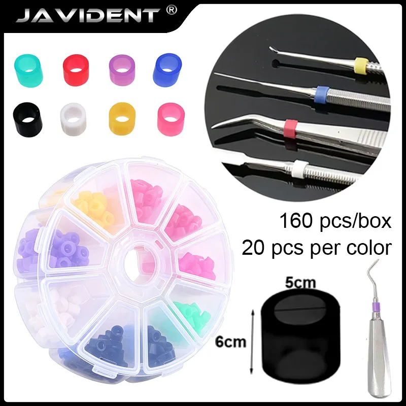 Color Recognition Circle Colorful Ring Marker Distinction Circle Silicone Dental Silicone Code Rings Fit All Hand Instrument