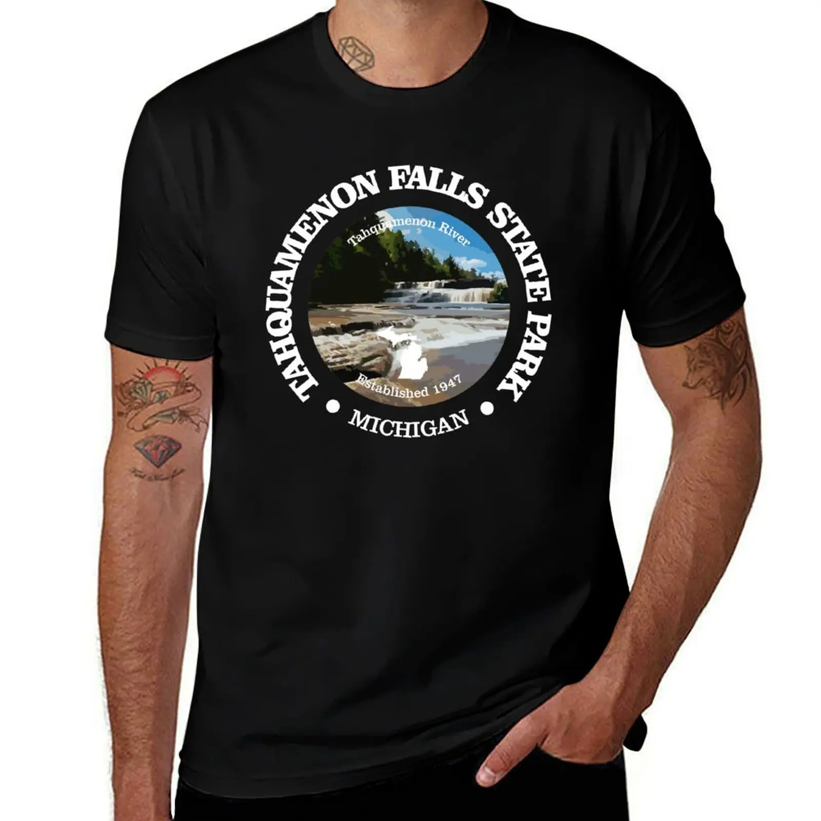 

Tahquamenon Falls State Park (SP) T-Shirt cotton tshirt 100% anime t shirts for man