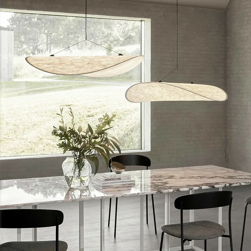 Japanese Wabi-Sabi Style Minimalist Bedroom Designer Restaurant Pendant Lamp Nordic Art Silk Retro Tea Room Lighting High-end