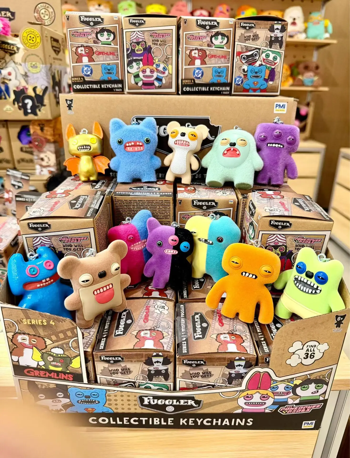 Original Fuggler Figure Keychain Series 4 Blind Box Ugly Monster Tooth Collection Model Doll Ornaments Collectible Models Gifts