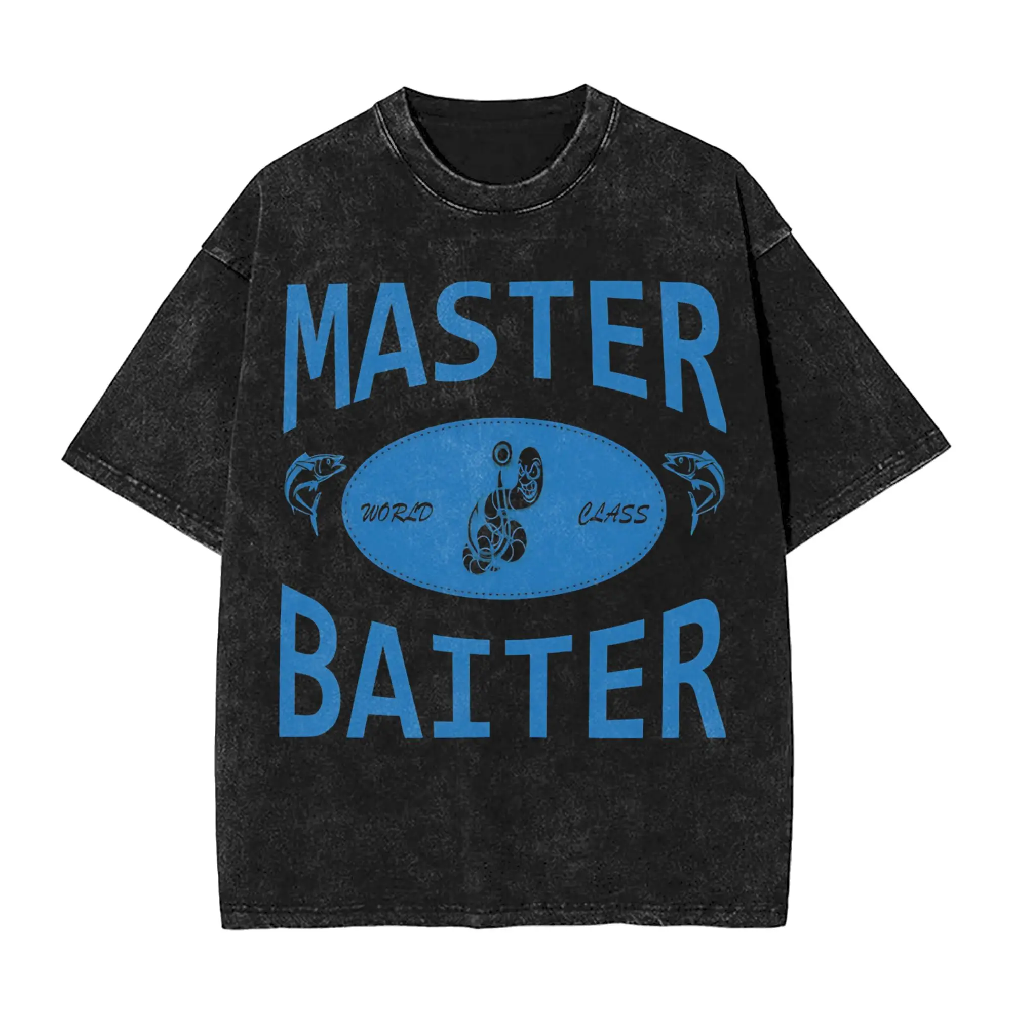 Summer Master Baiter Funny Fishing  Washed Shirts Merch Oversize T-Shirts  for Men Women Tee