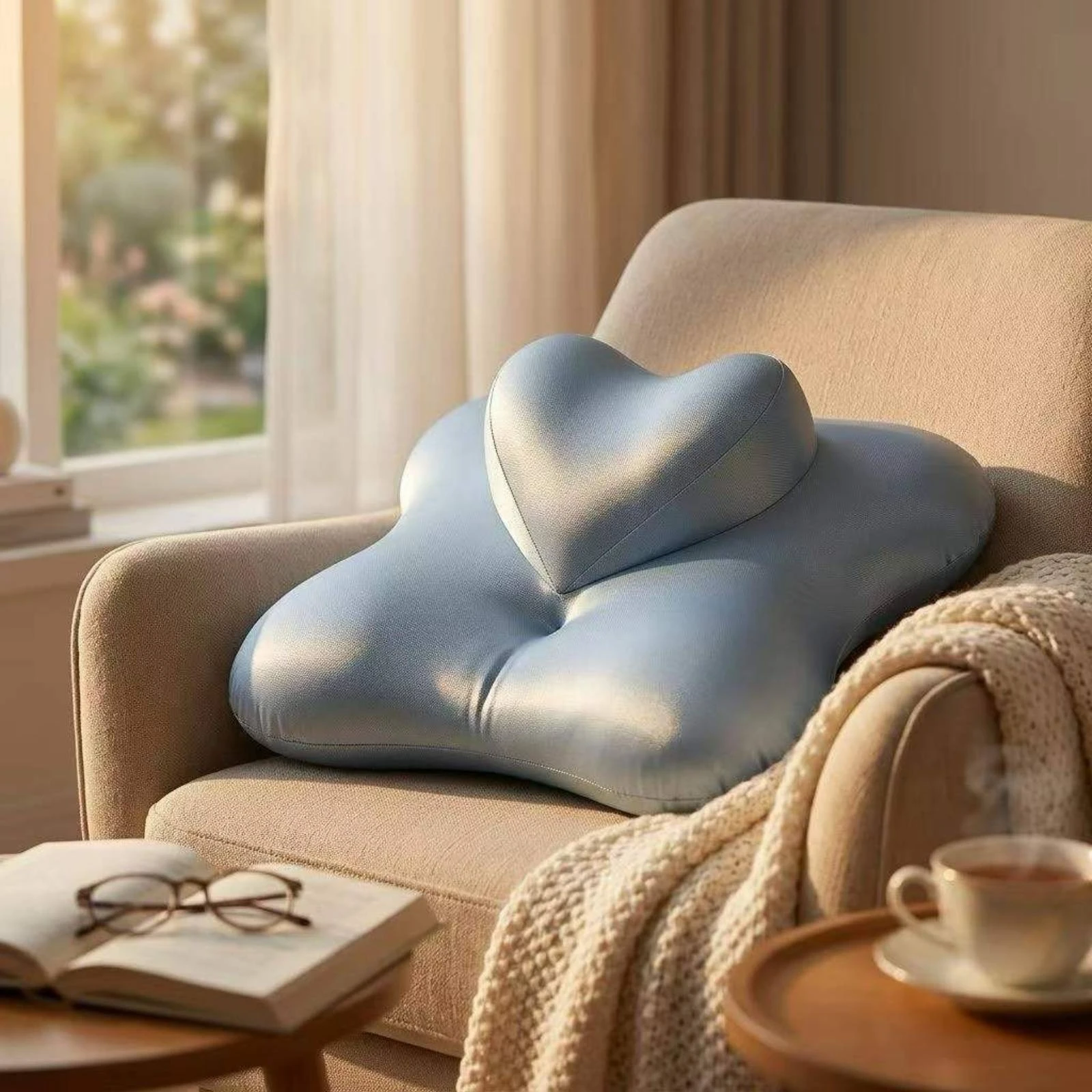 Memory Foam Pillow Contoured Stomach Sleeping Pillow Support Cushion Cooling Bedding Comfortable for Side Sleepers, Bed, Sofa