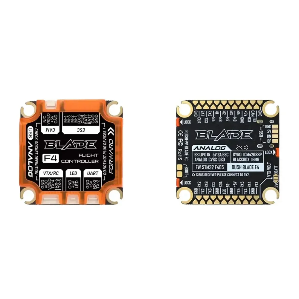 RUSHFPV 2025 جديد RUSH BLADE F405 Stack F405 وحدة تحكم في الطيران مع 50A Sport F4 ESC 128K لطائرة RC FPV حرة بدون طيار