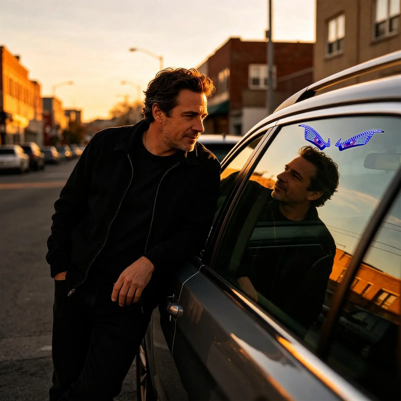LED Eyes For Car Windshield 11 Modes LED Waterproof Rechargeable Sign Funny Car Window Sign For Truck Motorcycle Bike Cart
