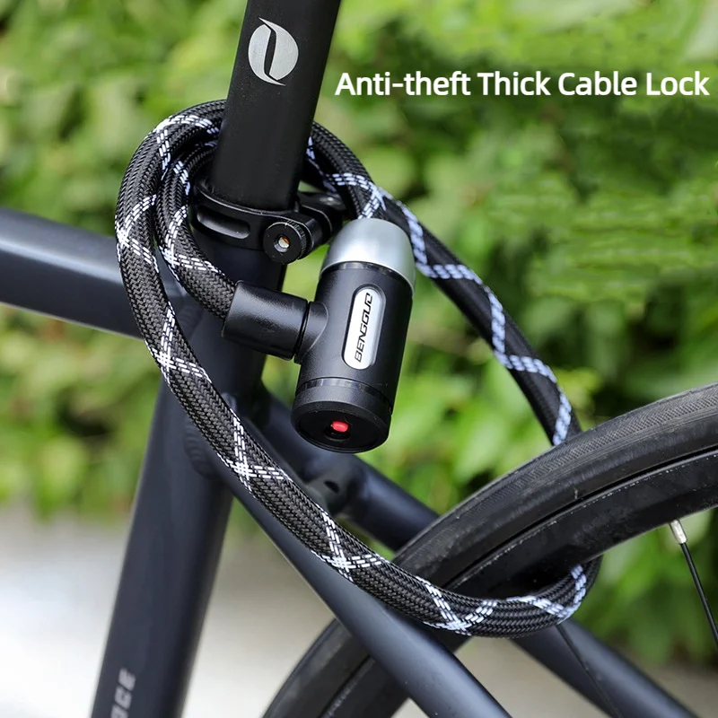 

Bolded Bicycle Chain Lock Wear Resistant Bicycle Security Lock Portable Bike Anti Theft Lock With 2 Keys For MTB Road Bike