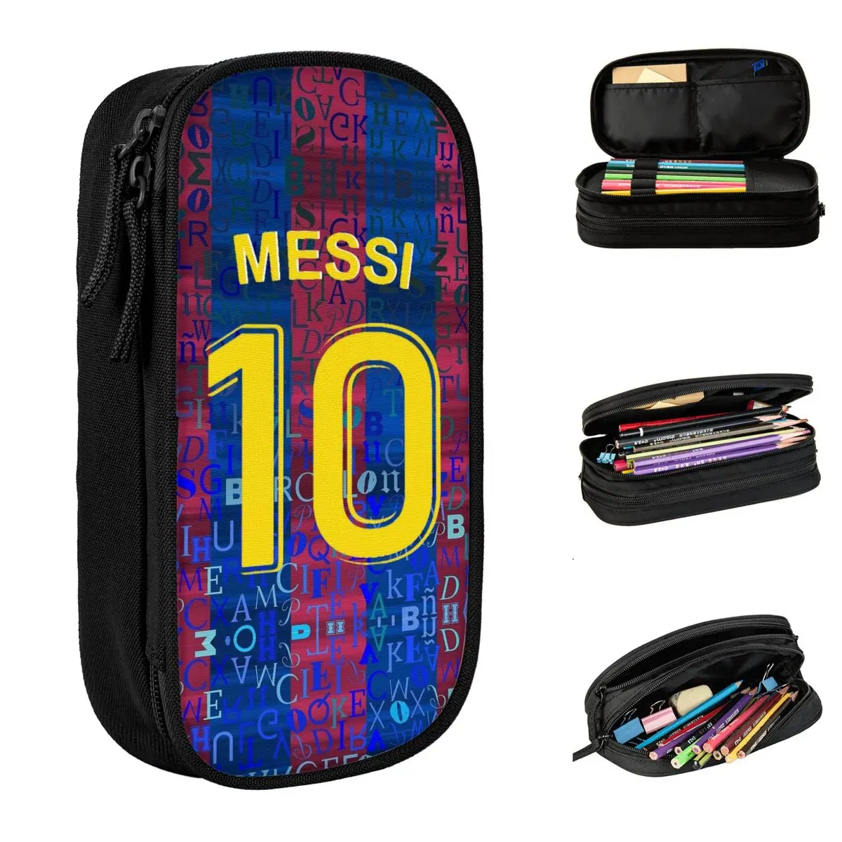 Argentina Number 10 Football Soccer Pencil Case Pen Bag Girl Boy Large Storage Students School Gifts Pencil Box