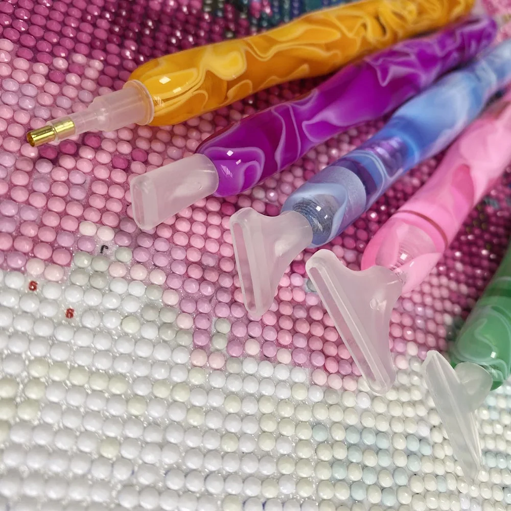 Color Resin Diamond Painting Pen with 5 Replacement Tips, Diamond Art Pen Set, DIY Painting Tool Accessories, view 6