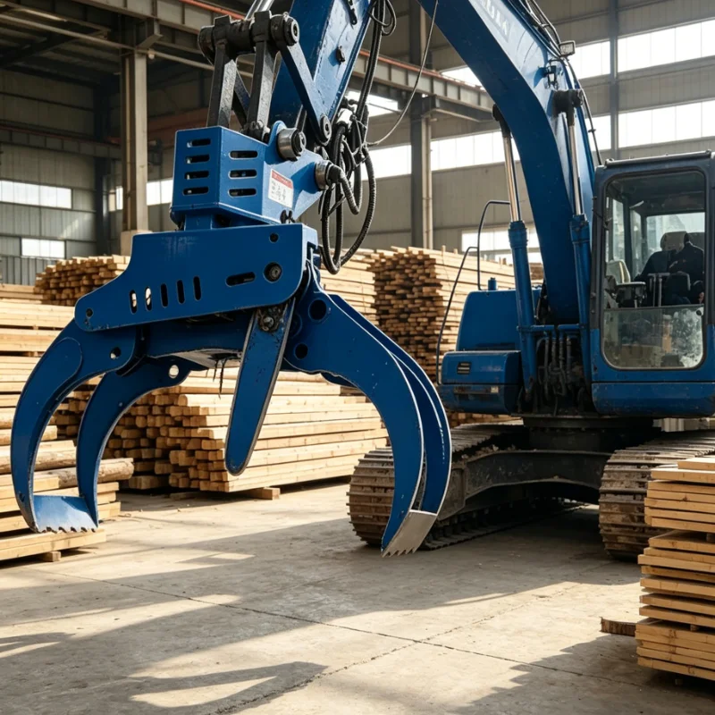 Customized rotator grapple saw hydraulic timber cutter forestry wood grab log shear heavy duty tool
